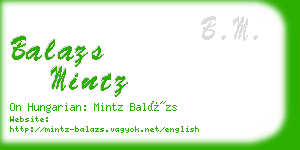 balazs mintz business card